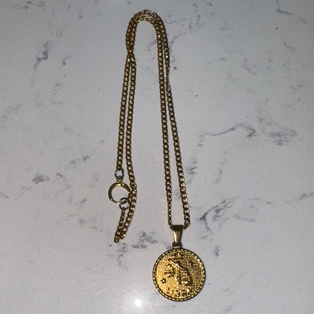 Gold Libra Pendant Necklace